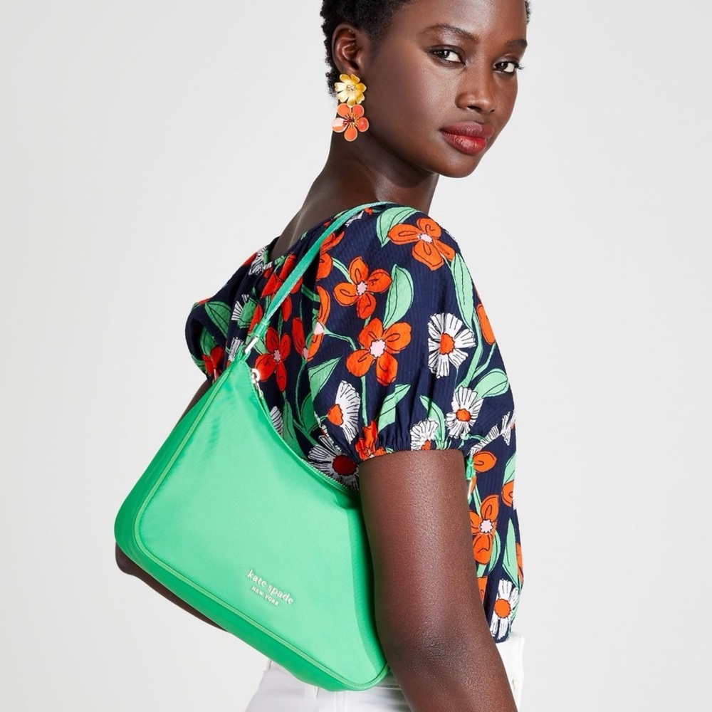 Kate Spade New York The Little Better Sam Nylon Small Shoulder Bag | Green - Picture 3 of 6